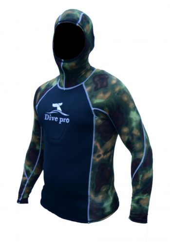 Spear fishing Hooded Camo Rash Guard